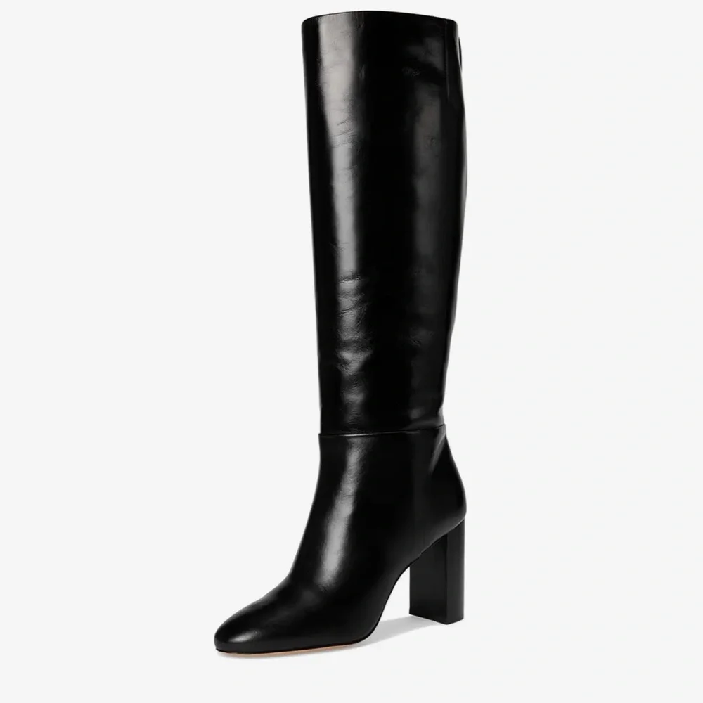 NWT NIB KATE SPADE NEW YORK Colby Tall Block Heeled Boots Black Size 6